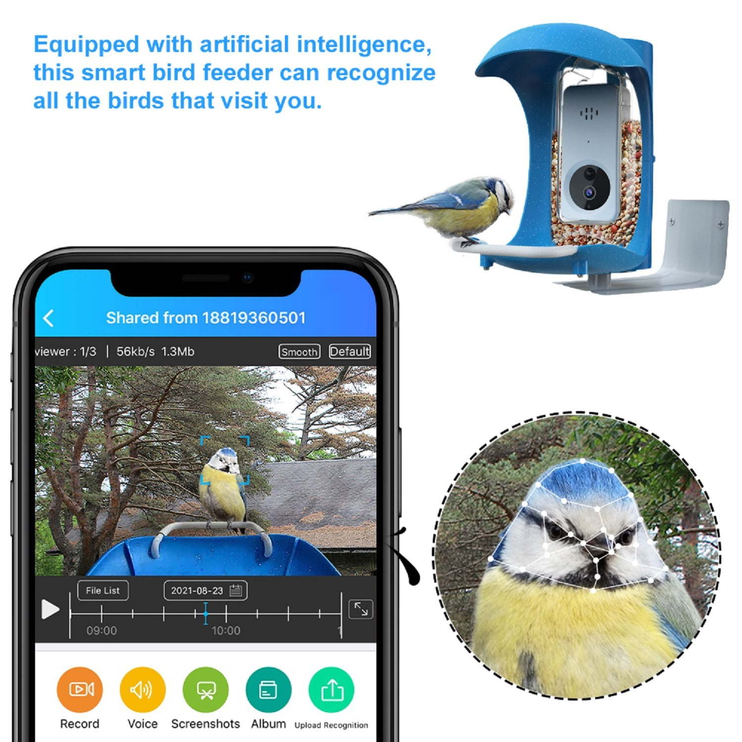 Bird Feeder Camera, Smart Bird Feeder for Outdoor Bird Watching,Capture Photos, Compatible with Mobile Phones Bird Feeder Camera, Smart Bird Feeder for Outdoor Bird Watching,Capture Photos, Compatible with Mobile Phones