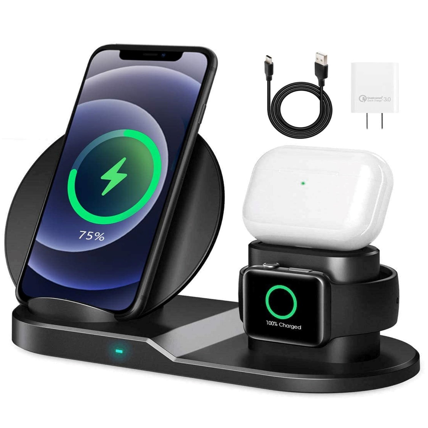 Wireless Fast Charge Stand Dock 3in1 Phone Charging Watch Ear Pods Charger Samsung Galaxy S9+ iPhone XS Wire Less 8 5 Core cell phone accessories WCR Wireless Fast Charge Stand Dock 3in1 Phone Charging Watch Ear Pods Charger Samsung Galaxy S9+ iPhone XS Wire Less 8 5 Core cell phone accessories WCR