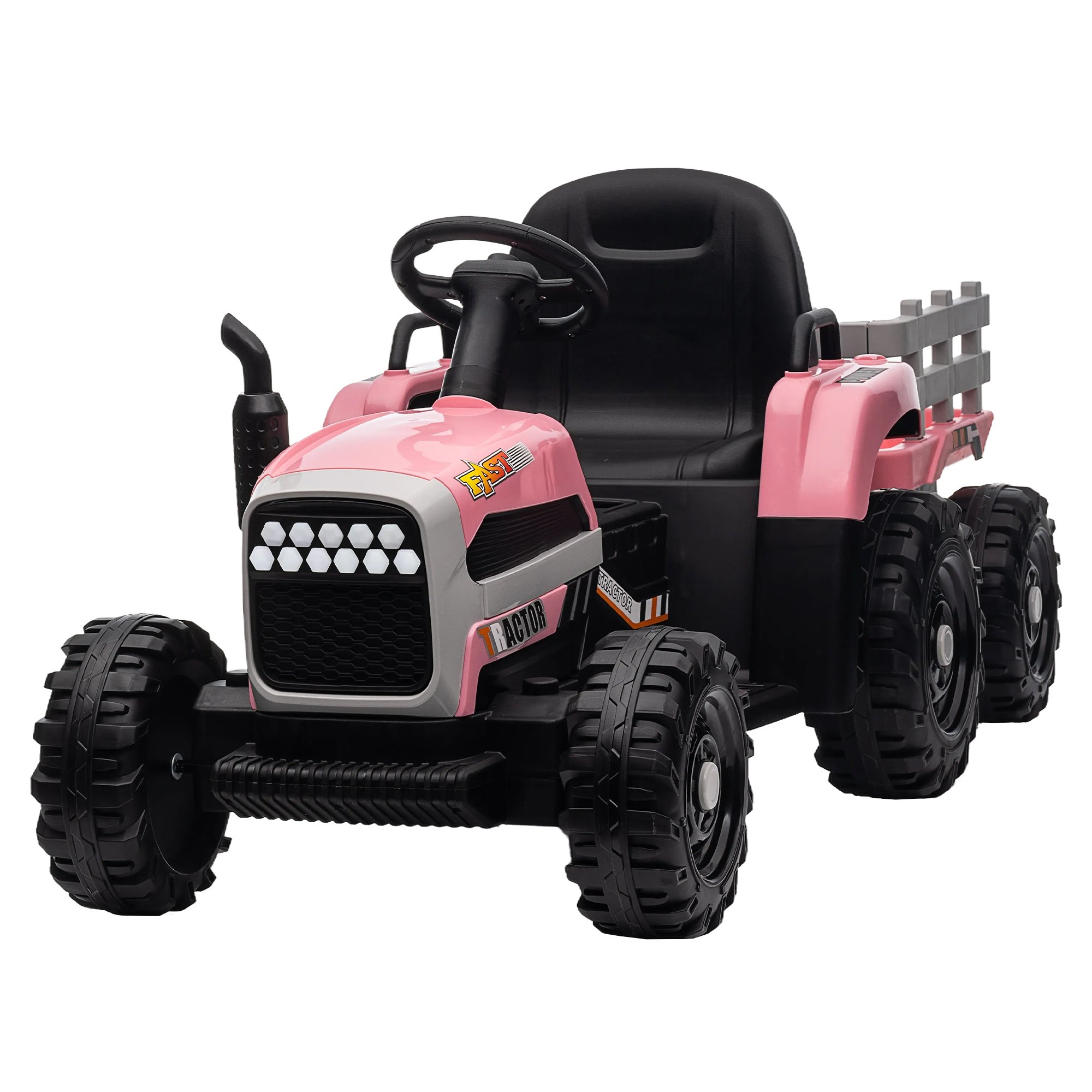 Ride on Tractor with Trailer,12V Battery Powered Electric Tractor Toy w/Remote Control,electric car for kids,Three speed adjustable,Power display, USB Ride on Tractor with Trailer,12V Battery Powered Electric Tractor Toy w/Remote Control,electric car for kids,Three speed adjustable,Power display, USB