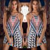 European and American women's new fashion digital print strap dress